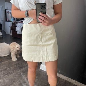 Cream Leather Skirt!